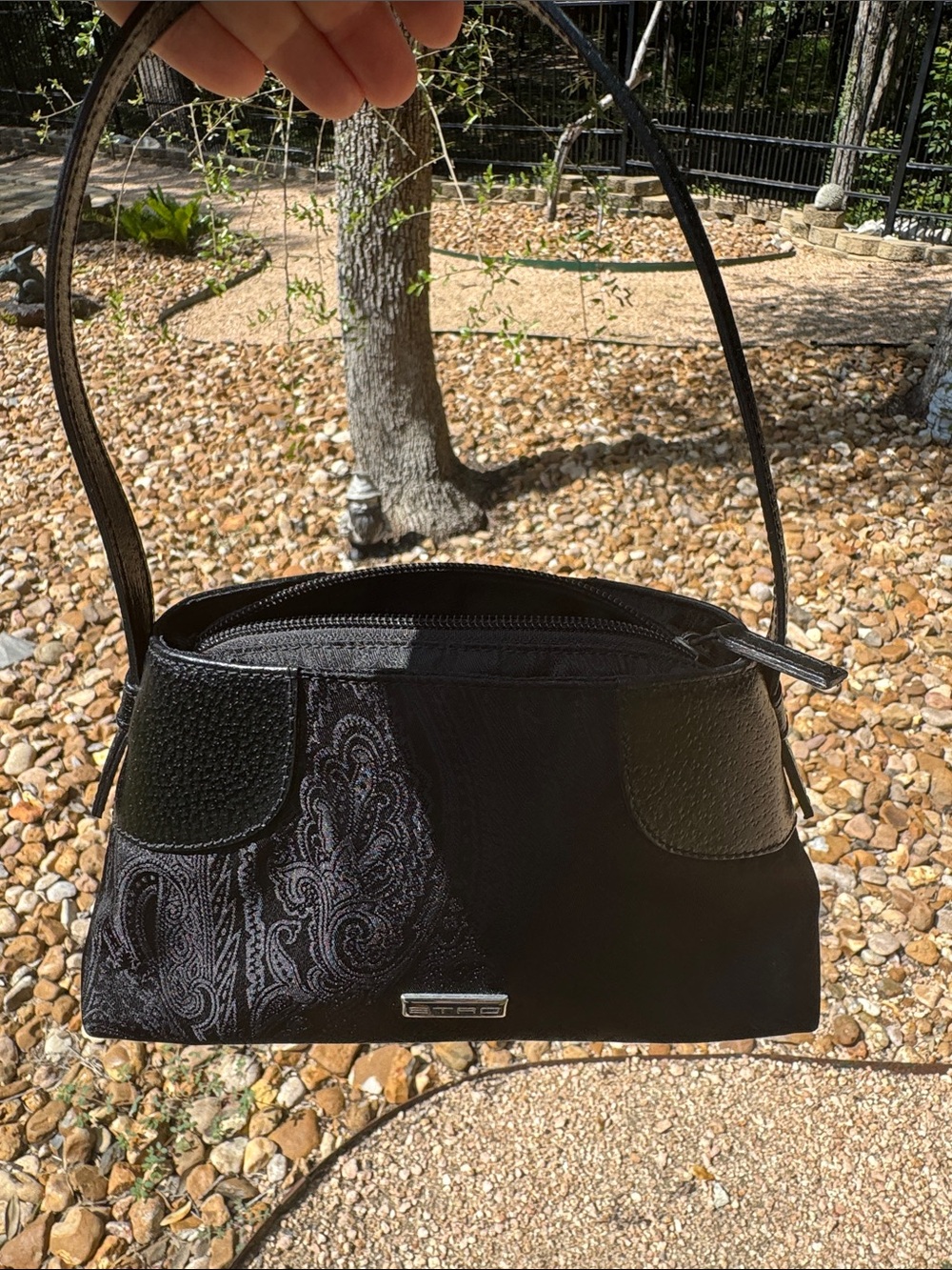 Etro Milano Black Women's Shoulder Bag with Paisley Detail